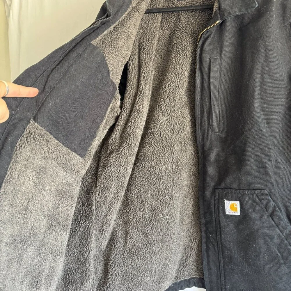 Carhartt Sherpa Lined Work Jacket – Black XL Tall